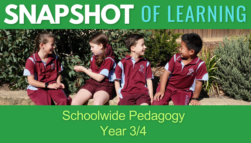 SNAPSHOT OF LEARNING – Schoolwide Pedagogy Year 3/4